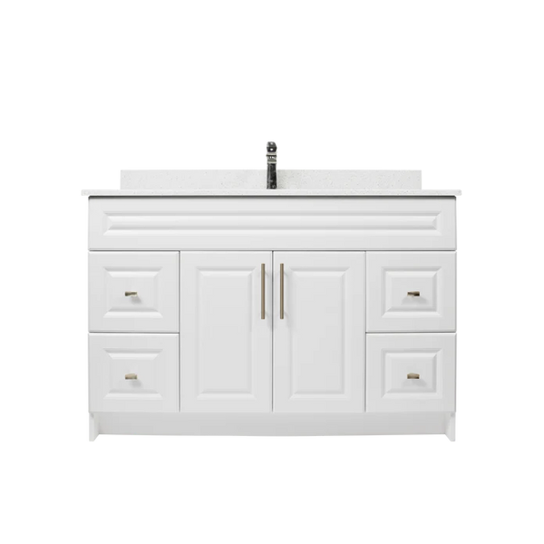 48" MDF - Both Side Draw - White - Raised Panel Doors
