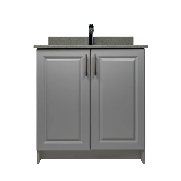 30" MDF - 2 Door - Light Grey - Raised Panel Doors