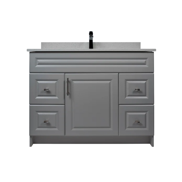42" MDF - Both Side Draw - Light Grey - Raised Panel Doors