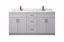 60″ MDF – Double Sink – White – Shaker Doors – Soft-Close Hardware