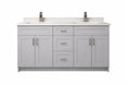 60″ MDF – Double Sink – White – Shaker Doors – Soft-Close Hardware